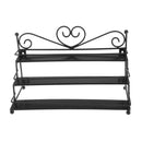 Home Shop Use Women Perfume Lipsticks Nail Polish Storage 3 Tiers Metal Nail Polish Display Wall Rack Organizer Holds 24 Bottles Black
