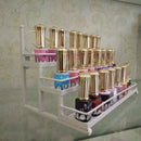 Home Shop Use Women Perfume Lipsticks Nail Polish Storage 3 Tiers Metal Nail Polish Display Wall Rack Organizer Holds 24 Bottles White