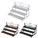 Women Perfume Lipsticks Nail Polish Storage 3 Tiers Metal Nail Polish Display Wall Rack Organizer Holds 36 Bottles Brown