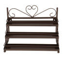 Women Perfume Lipsticks Nail Polish Storage 3 Tiers Metal Nail Polish Display Wall Rack Organizer Holds 36 Bottles Brown
