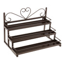 Women Perfume Lipsticks Nail Polish Storage 3 Tiers Metal Nail Polish Display Wall Rack Organizer Holds 36 Bottles Brown