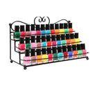 Women Perfume Lipsticks Nail Polish Storage 3 Tiers Metal Nail Polish Display Wall Rack Organizer Holds 36 Bottles Black