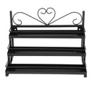 Women Perfume Lipsticks Nail Polish Storage 3 Tiers Metal Nail Polish Display Wall Rack Organizer Holds 36 Bottles Black