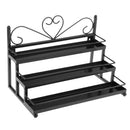 Women Perfume Lipsticks Nail Polish Storage 3 Tiers Metal Nail Polish Display Wall Rack Organizer Holds 36 Bottles Black