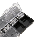 12 Compartments Black Transparent Nail Art Tips Rhinestone Empty Storage Box Case Jewelry Ear Ring Container with Clear Lid