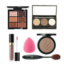6 Pcs Essential Long Lasting Make Up Set Concealer + Lip Gloss+ Eyebrow Powder+ Make Up Brush+Pressed Powder+Sponge Puff Kit