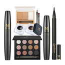 12 colors EyeShadow Palette Eyebrow Powder Set with Waterproof Long Lasting Eyeliner Pen Black Brown Gel Black Mascara