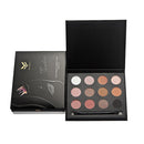 12 colors EyeShadow Palette Eyebrow Powder Set with Waterproof Long Lasting Eyeliner Pen Black Brown Gel Black Mascara