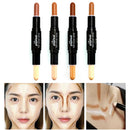 4pcs Double-ended Natrual Makeup Cream Face Eye Foundation Highlight Contour Sticks Blemish Dark Circle Spots Cover Concealer Pen Set