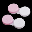 Set Of 10PCS Compact Portable Contact Lens Case Storage Box Organizer Travel Accessory Pink Non-Transparent