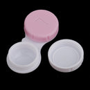 Set Of 10PCS Compact Portable Contact Lens Case Storage Box Organizer Travel Accessory Pink Non-Transparent