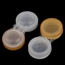 Set Of 10PCS Compact Portable Contact Lens Case Storage Box Organizer Travel Accessory Orange Non-Transparent