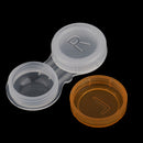 Set Of 10PCS Compact Portable Contact Lens Case Storage Box Organizer Travel Accessory Orange Non-Transparent