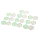 Set Of 10PCS Compact Portable Contact Lens Case Storage Box Organizer Travel Accessory Green Transparent