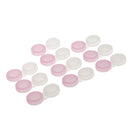 Set Of 10PCS Compact Portable Contact Lens Case Storage Box Organizer Travel Accessory Pink Transparent