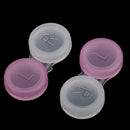 Set Of 10PCS Compact Portable Contact Lens Case Storage Box Organizer Travel Accessory Pink Transparent