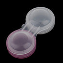 Set Of 10PCS Compact Portable Contact Lens Case Storage Box Organizer Travel Accessory Pink Transparent