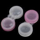 Set Of 10PCS Compact Portable Contact Lens Case Storage Box Organizer Travel Accessory Pink Transparent