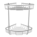 Alumimum Bathroom Kitchen Corner Shower Caddy 2 Layers Storage Rack Organizer Holder Towel Hook Shelf