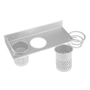 Durable Metal Wall Mount Hair Dryer Blower Holder Organizer with 2 Cup Storage Rack