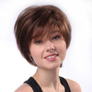 Women Lady Short Wig Human Hair Full Wig Natural Fluffy Hair Wigs for Fancy Dress Cosplay Daily Work