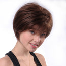 Women Lady Short Wig Human Hair Full Wig Natural Fluffy Hair Wigs for Fancy Dress Cosplay Daily Work