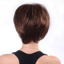 Women Lady Short Wig Human Hair Full Wig Natural Fluffy Hair Wigs for Fancy Dress Cosplay Daily Work