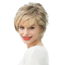 Fashion Women Office Lady Very Short Natural Wave Human Hair Wig Full Head Wigs Ombre Blonde