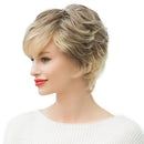 Fashion Women Office Lady Very Short Natural Wave Human Hair Wig Full Head Wigs Ombre Blonde