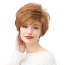 Real Human Hair Heat Resistant Short Curly Women's Full Fluffy Hair Wig + Net Cap