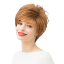 Real Human Hair Heat Resistant Short Curly Women's Full Fluffy Hair Wig + Net Cap