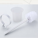 Aluminium Home Bathroom Accessories Wall Mounted Toilet Bowl Cleaning Brush With Glass Brush Cup Holder Set