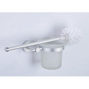 Aluminium Home Bathroom Accessories Wall Mounted Toilet Bowl Cleaning Brush With Glass Brush Cup Holder Set