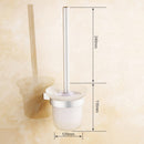 Aluminium Home Bathroom Accessories Wall Mounted Toilet Bowl Cleaning Brush With Glass Brush Cup Holder Set