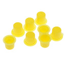 Lot of 100 Pieces Disposable Plastic Tattoo Ink Cups Caps Pot Pigment Permanent Supplies 9.5mm Yellow