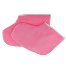 1 Pair Reusable Pink Thermal Cloth Insulated Booties for Paraffin Wax Heat Therapy Spa Treatments/Self Tanning
