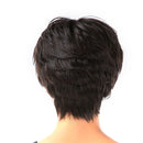 Fashion Women Short Curly Full Head Natural Human Hair Wigs Brown +Wig Cap