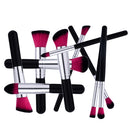 10Pieces Wood Makeup Cosmetic Blush Face Foundation Powder Cream Eye Eyeshadow Eyeliner Kabuki Brushes Set