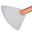 White Fan Shape Wooden Handle Soft Nylon Face Foundation Powder Makeup Brush for Party Comestic
