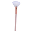 White Fan Shape Wooden Handle Soft Nylon Face Foundation Powder Makeup Brush for Party Comestic