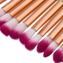 15pcs COLORFUL ROSTED HANDLE Eye Lip Makeup Brush Set Eyelash Mascara Wand Eyeshadow Blending Make Up Flat Angled Fan Brushes Kit