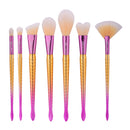 7pcs Beauty Glitter Fish Scale Mermaid Bottom Makeup Brush Set Eyebrow Foundation Powder Cosmetic Heart Fan Shape Brushes Set