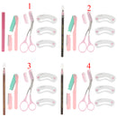 Eyebrow Set Black Pencil Razor Scissor Stencil Trimmer 3 Reusable Shaper Shaping Brow Kit