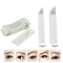 50pcs Permanent Makeup 3D Eyebrow Tattoo Manual Microblading 12Pins Needles