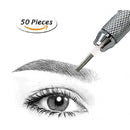 50pcs 5 Pin Makeup Microblading Needles Manual Eyebrow Needle for Eyebrow Tattoo Permanent