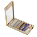 Women Pro Girls Eye Makeup Beauty Long Lasting 5 Colors Diamond Smoky Shimmer Eyeshadow Palette with Makeup Cosmetic Brush