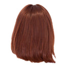 Women's Fashion Shoulder Length Bob Straight Human Hair Full Wigs Auburn Red