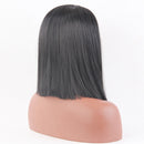 Women's Natural Silky Straight Lace Front Wig Medium Shoulder Length Synthetic Hair Wigs Daily Party Costume - Black 14inch/36cm