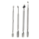 4 Pieces Dual-Ended Cuticle Pusher Spoon Hard Dry Skin Remover Nail Cleaner Callus Trimmer Manicure Care Tool