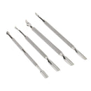4 Pieces Dual-Ended Cuticle Pusher Spoon Hard Dry Skin Remover Nail Cleaner Callus Trimmer Manicure Care Tool